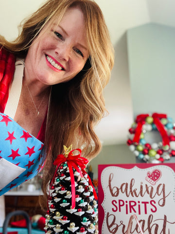 retro designer holiday design tshirt and apron shop vintage decor Christmas aprons kitchen towels box sitters baking spirits bright