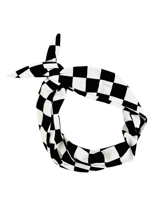 Tie Headband - Checkered Flag