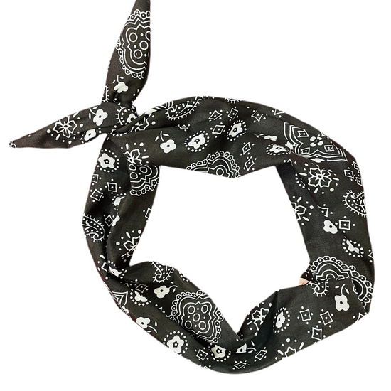 Amanda Bright Designs Black bandana print headband