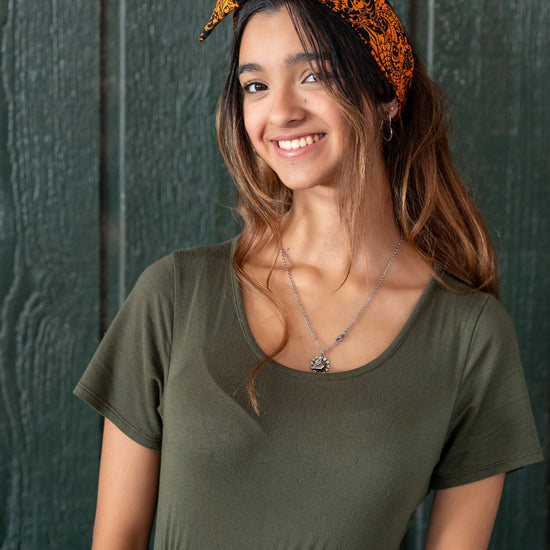 Amanda Bright Designs Jack O Lanterns and Spiders Halloween headband in orange and gray