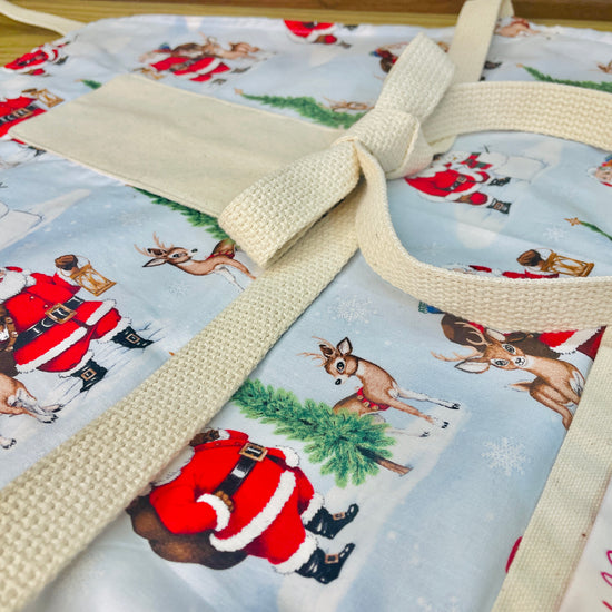 Amanda Bright Designs Merry Santa and Reindeer Christmas Holiday Baking Apron