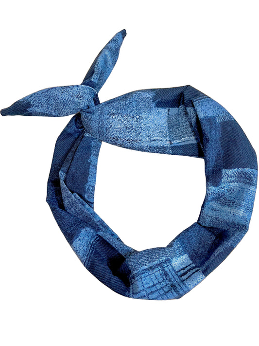 Amanda Bright Designs Patchwork Denim The Original Tie Headband