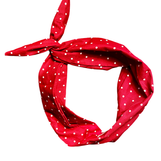 Amanda Bright Designs Rosie the riveter lipstick red polkadot headband for women