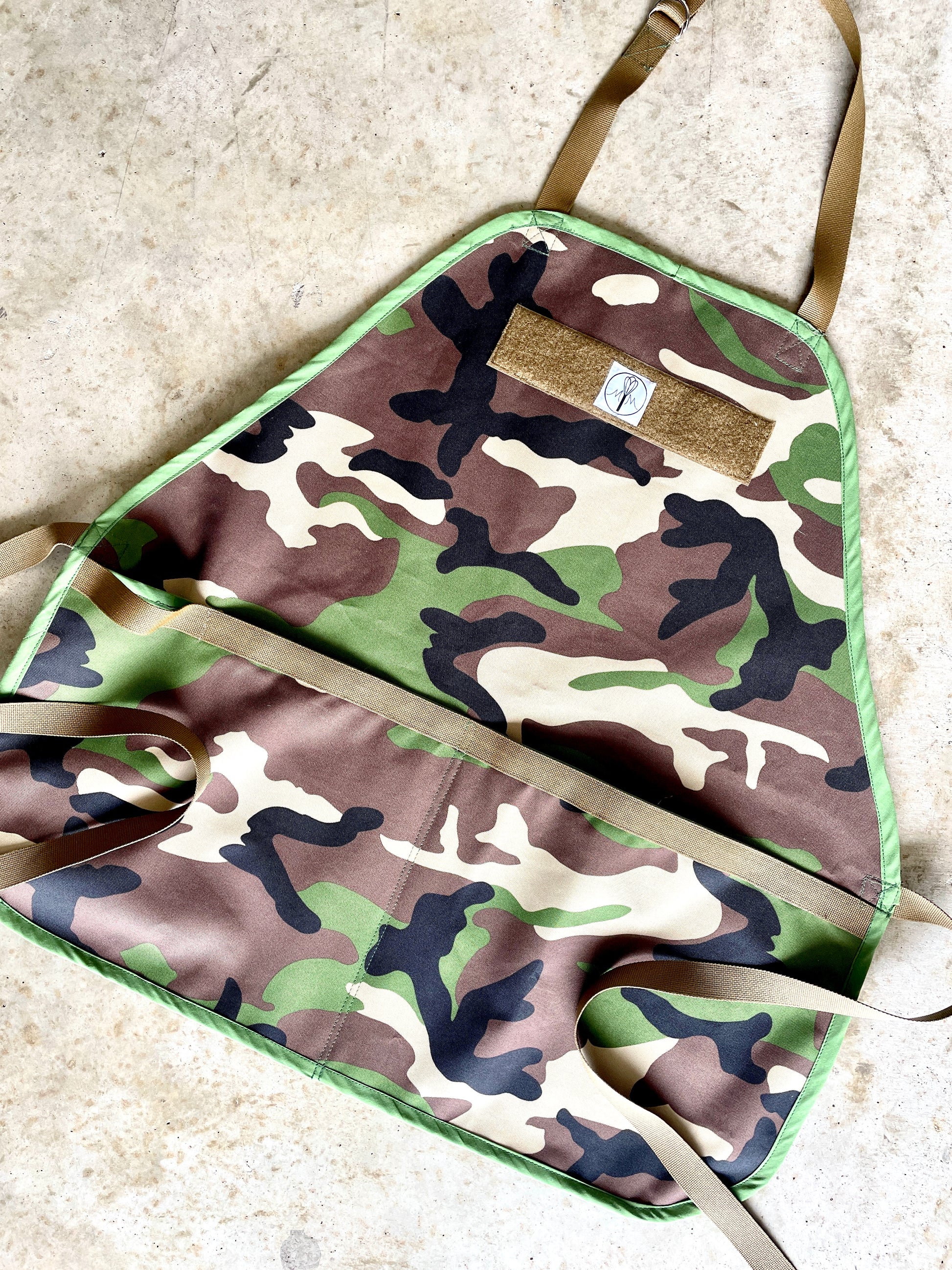 Two Medium Sized Ladies The Rambo mens ottertex waterproof camouflage apron coyote brown strings hook and loop