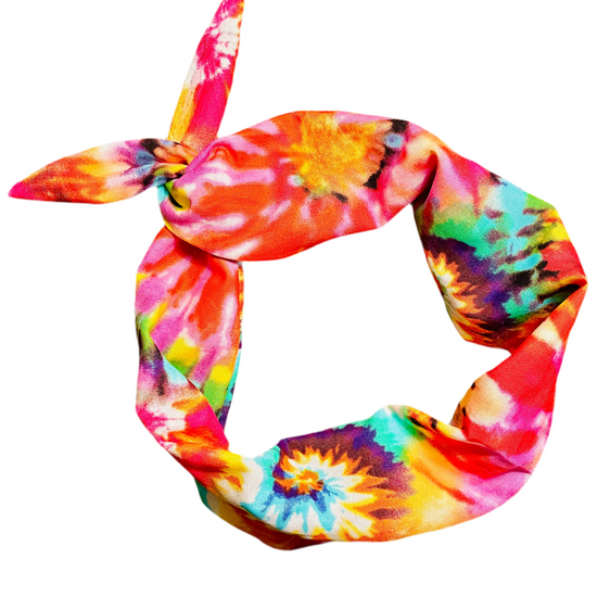 Amanda Bright Designs Tie Dye Headband multicolor hippie 60s style