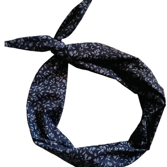 Amanda Bright Designs The Original Tie Headband Black Floral