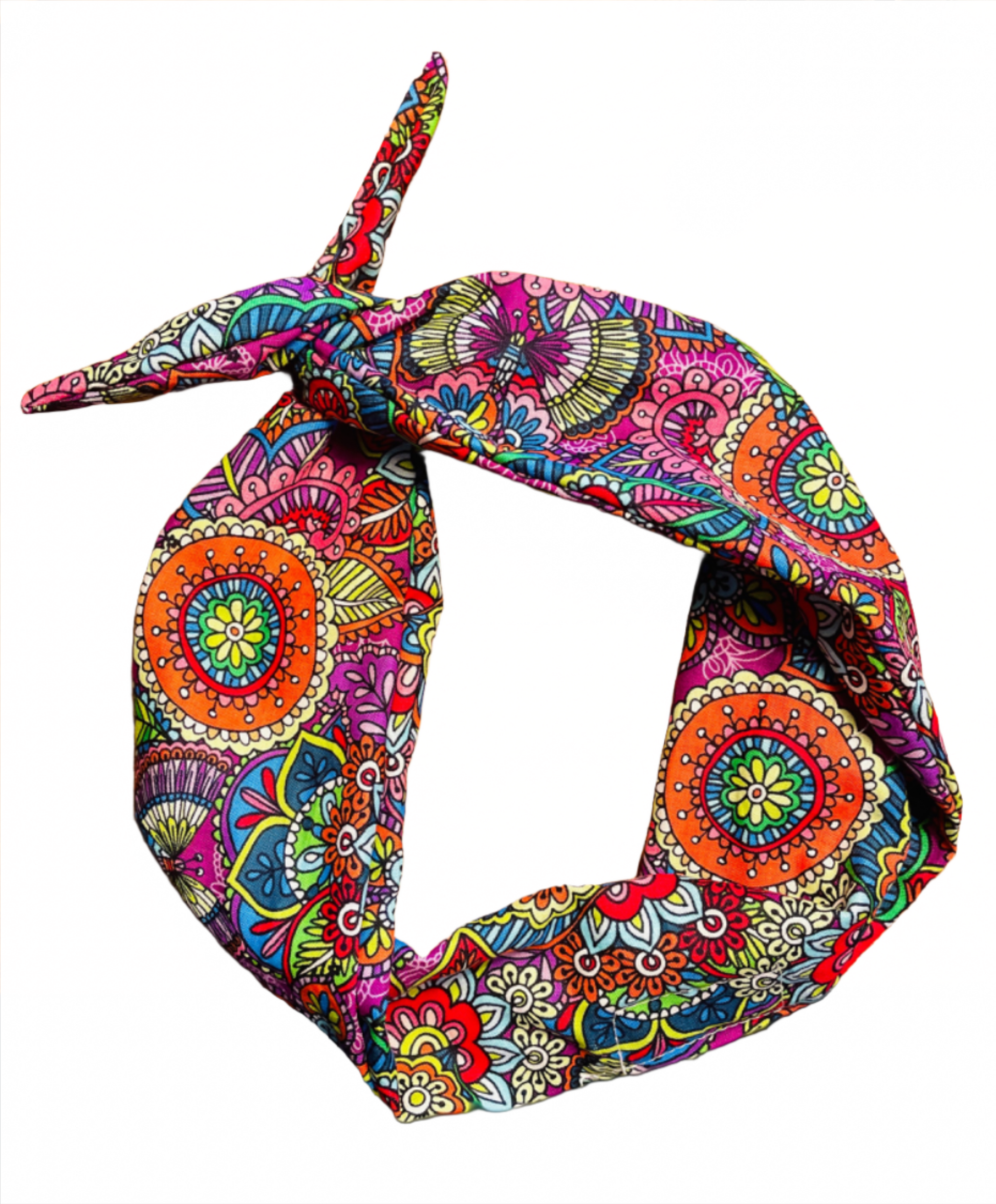 Amanda Bright Designs Original Tie Headband Hippie Multicolor 1960s Mod