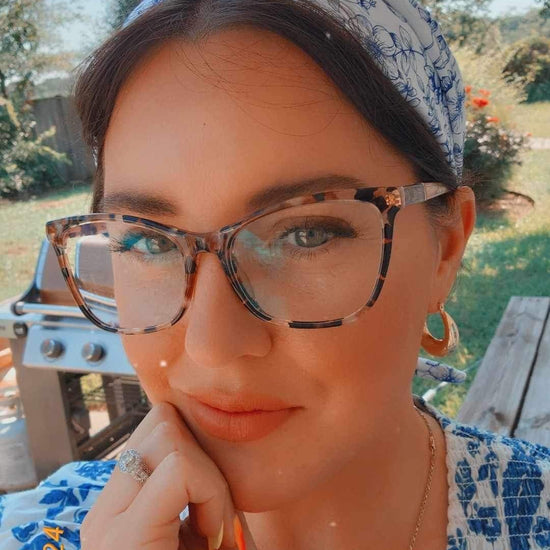 Amanda Bright Designs The Original Tie Headband Laura Ashley worn by model