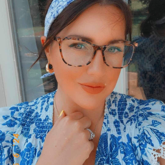 Amanda Bright Designs The Original Tie Headband Laura Ashley worn by model