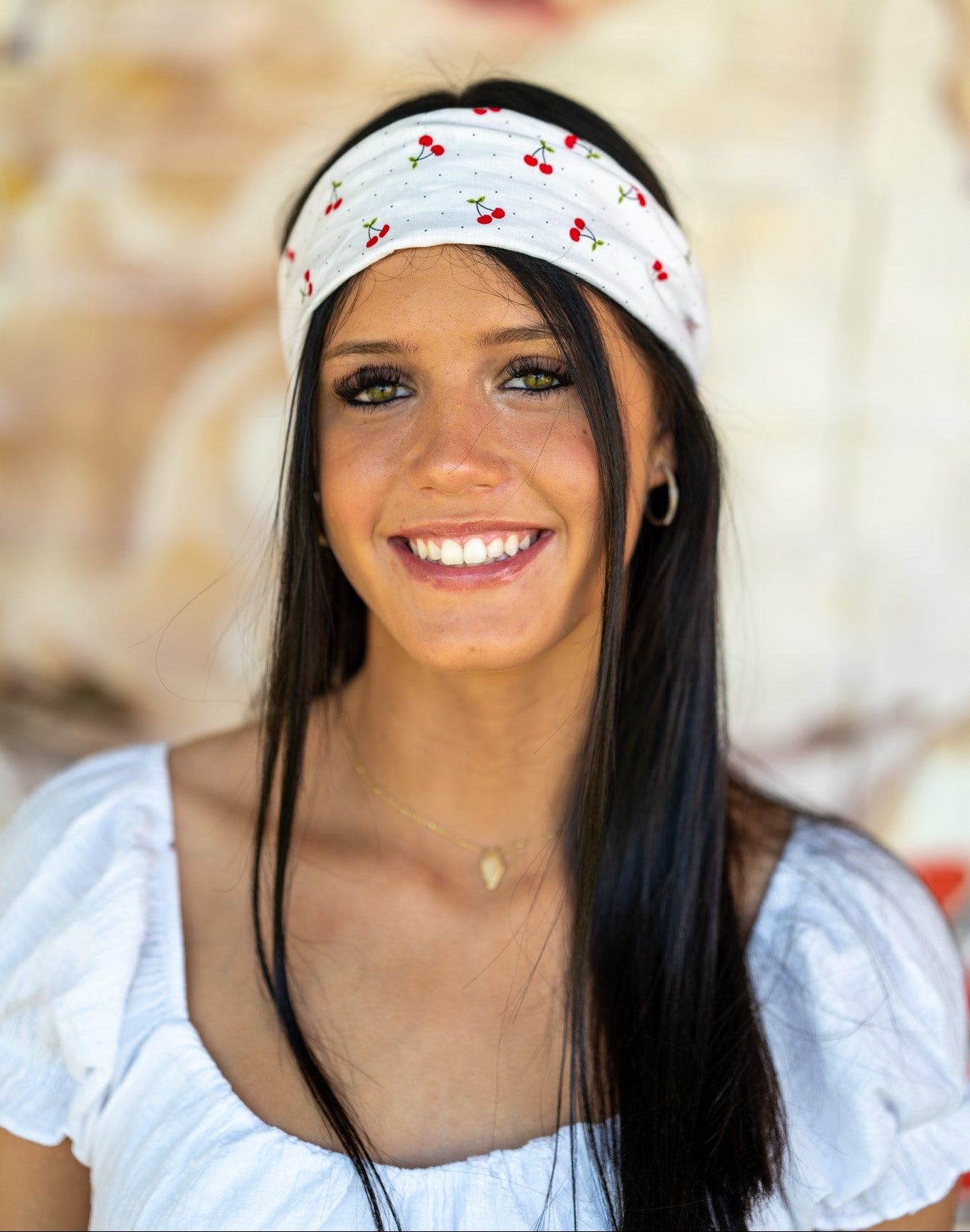 Amanda Bright Designs The Original Tie Headband Vintage Cherries