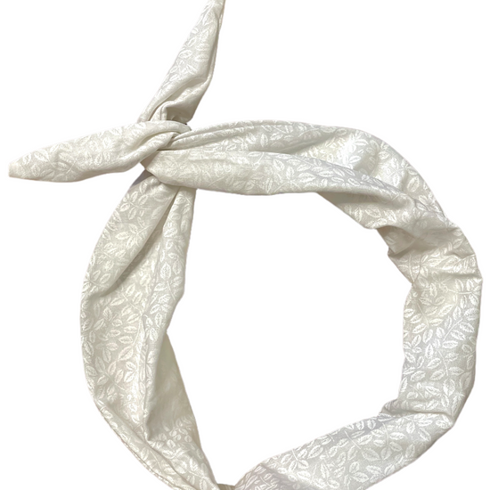 Amanda Bright Designs The Original Tie Headband White Floral Headband for women