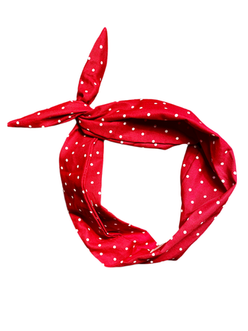 Tie Headband - Lipstick Red Polkadot