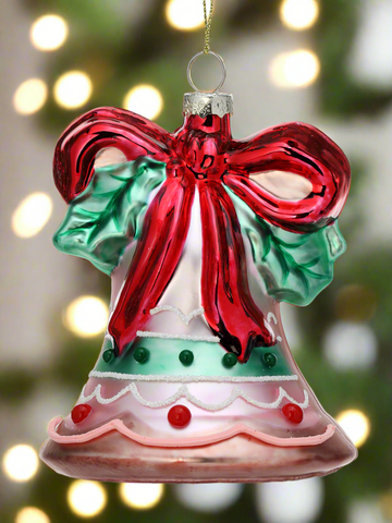 5" Glass Holiday Sweets Bell Ornament