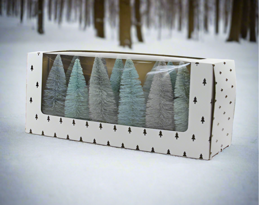 Cody Foster Winter Blues Bottlebrush Trees, Set of 12