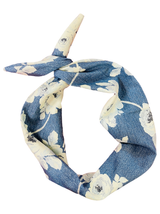 Tie Headband - Denim Rose