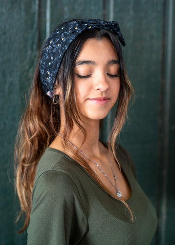 Amanda Bright Designs headband black cat glowing eyes