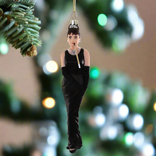 Audrey Hepburn Glass Ornament