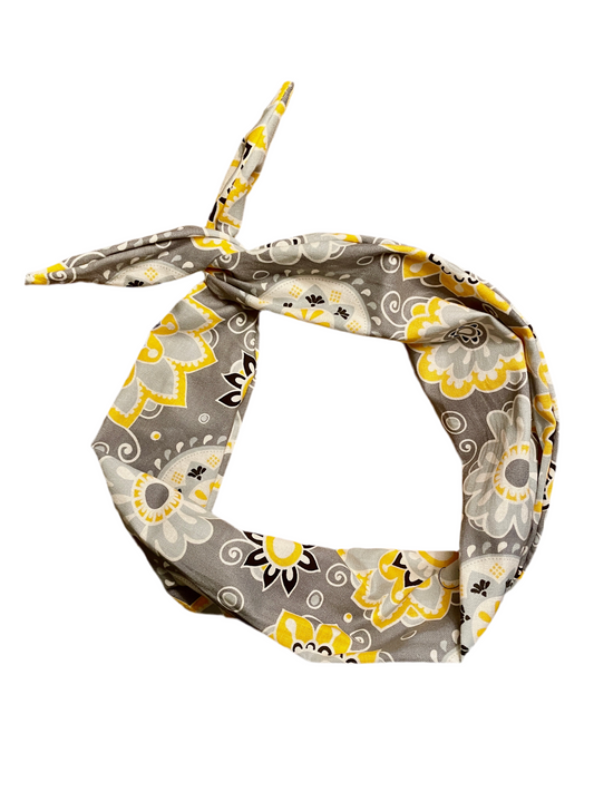 Tie Headband - Gray Batik