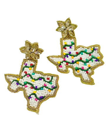 Texas Lights 14k Gold Plated Beaded Earrings