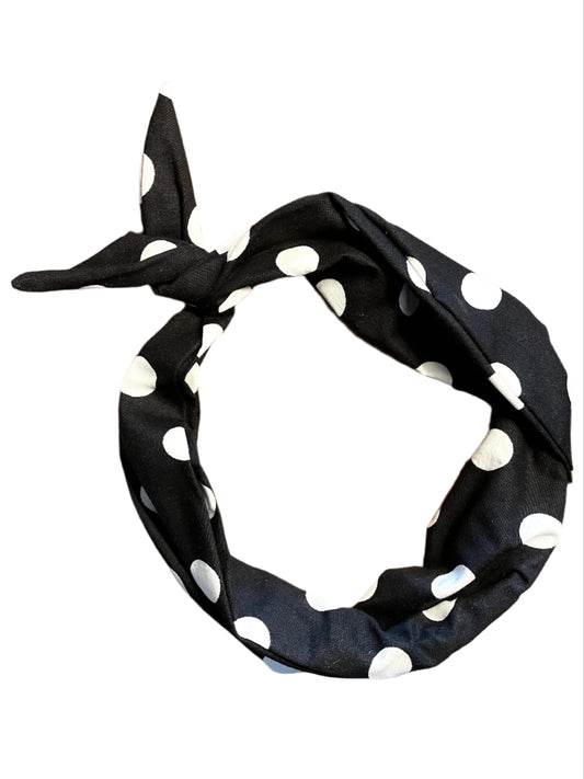 Amanda Bright Designs Black and white polkadot Original Tie headband