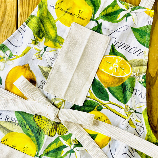 Amanda bright designs botanical lemons farmhouse kitchen apron