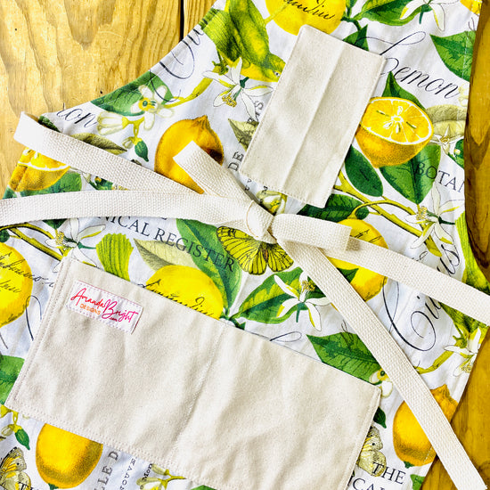 Amanda Bright Designs Botanical Lemons Kitchen Apron