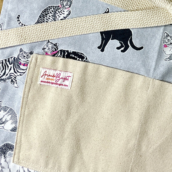 Amanda Bright Designs Carmen Cats Apron Black striped calico white persian russian blue tabby lovers