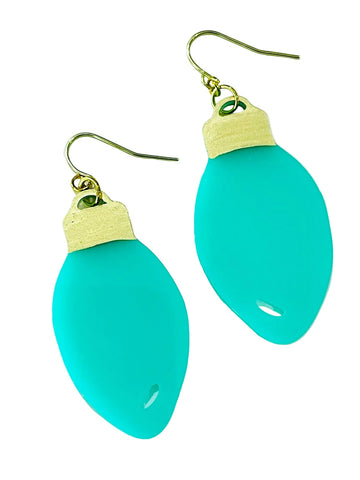Christmas Bulb Earrings, Turquoise