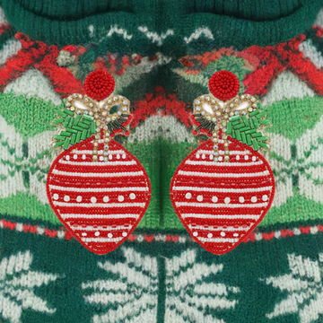 Christmas Ornament Beaded Earrings