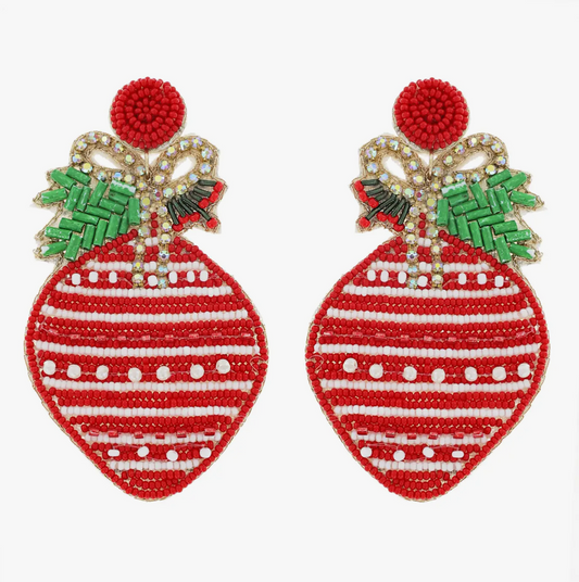 Christmas Ornament Beaded Earrings