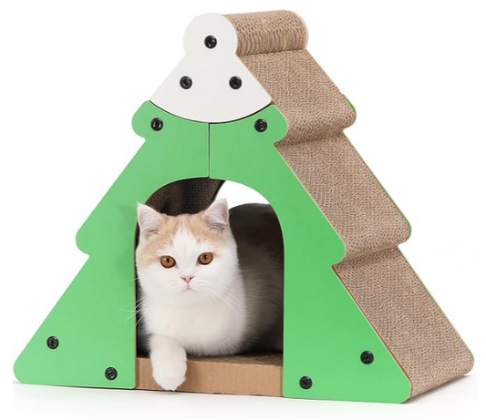 Christmas Tree Cardboard Cat Scratcher