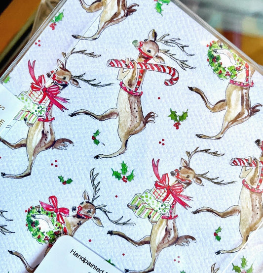 Oh Deer Christmas Is Here Handpainted Coaster Set