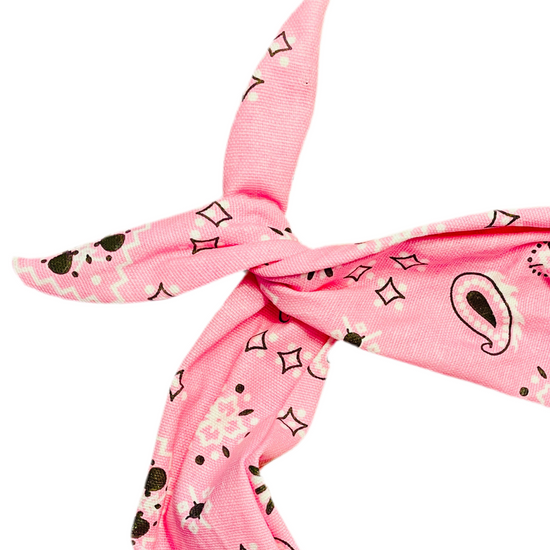Amanda Bright Designs pink bandana fabric headband in baby pink