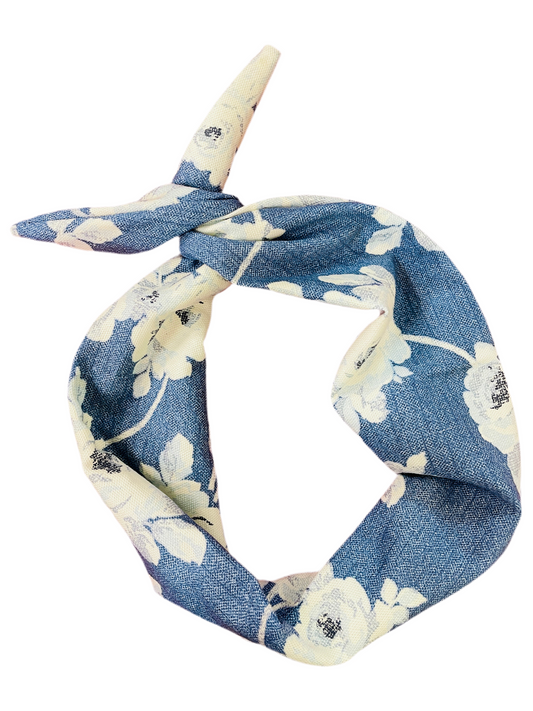 Amanda Bright Designs Denim Rose Original Tie Headband