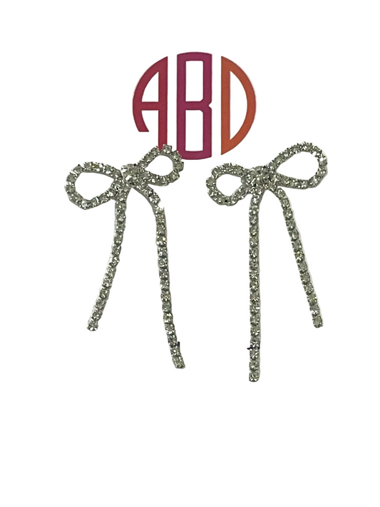 Diamond Bow 1" Earrings