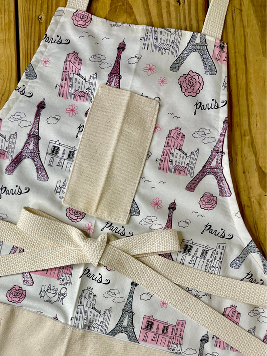 Amanda Bright Designs Eiffel Tower Glitter Apron Paris city of lights pink roses