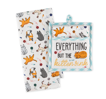 Kitten Sink Potholder 2PC Set