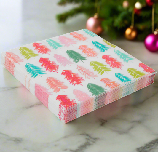 Merry & Bright Festive Trees Luncheon Napkins