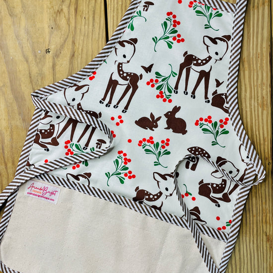 Amanda Bright Designs Children's Christmas Aprons Grinch Hello Kitty Nightmare Before Christmas Gingerbread Kitchen Baking Mommy and Me Peppermint Swirl Forest Fawn Rudolph