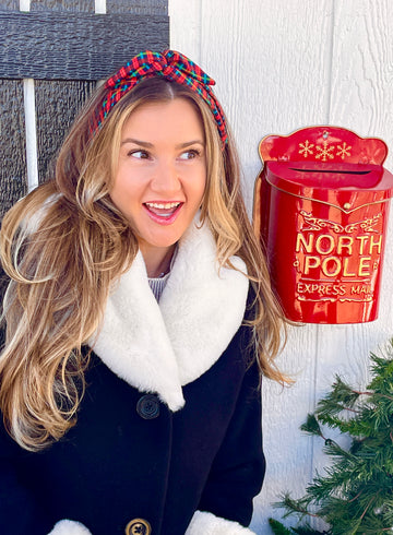 Tie Headband - Christmas Plaid