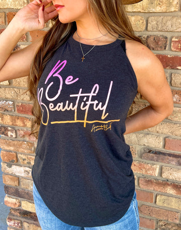 BE BEAUTIFUL sunset colors tank top