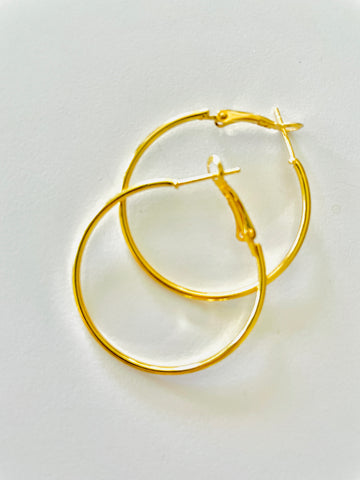 14K Gold Plated Hoop Earrings