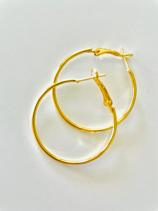 14K Gold Plated Hoop Earrings