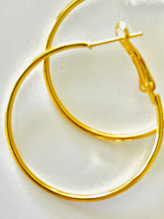 14K Gold Plated Hoop Earrings