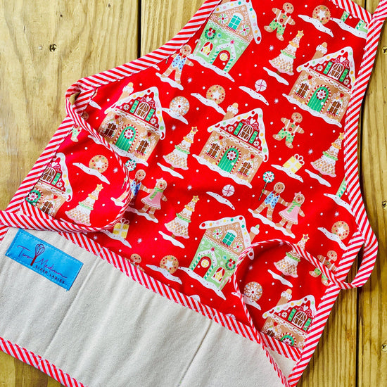 Amanda Bright Designs Children's Christmas Aprons Grinch Hello Kitty Nightmare Before Christmas Gingerbread Kitchen Baking Mommy and Me Peppermint Swirl Forest Fawn Rudolph