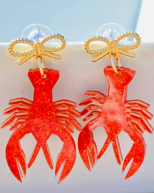 Sparkly Crawfish Statement Earrings