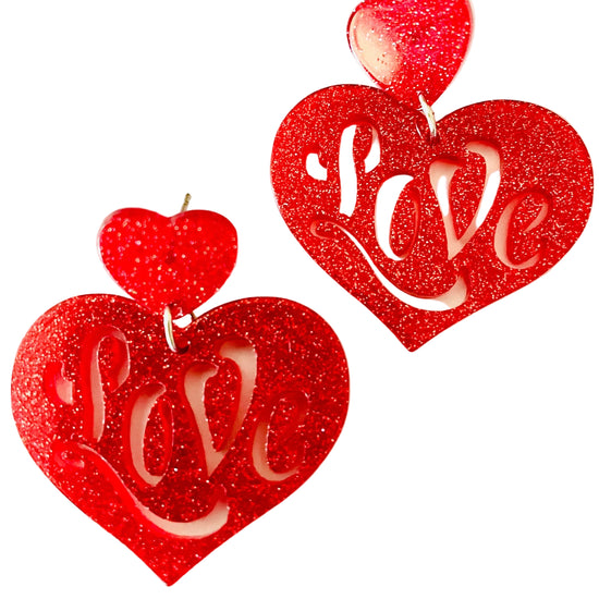 Amanda bright designs Heart shaped love earrings