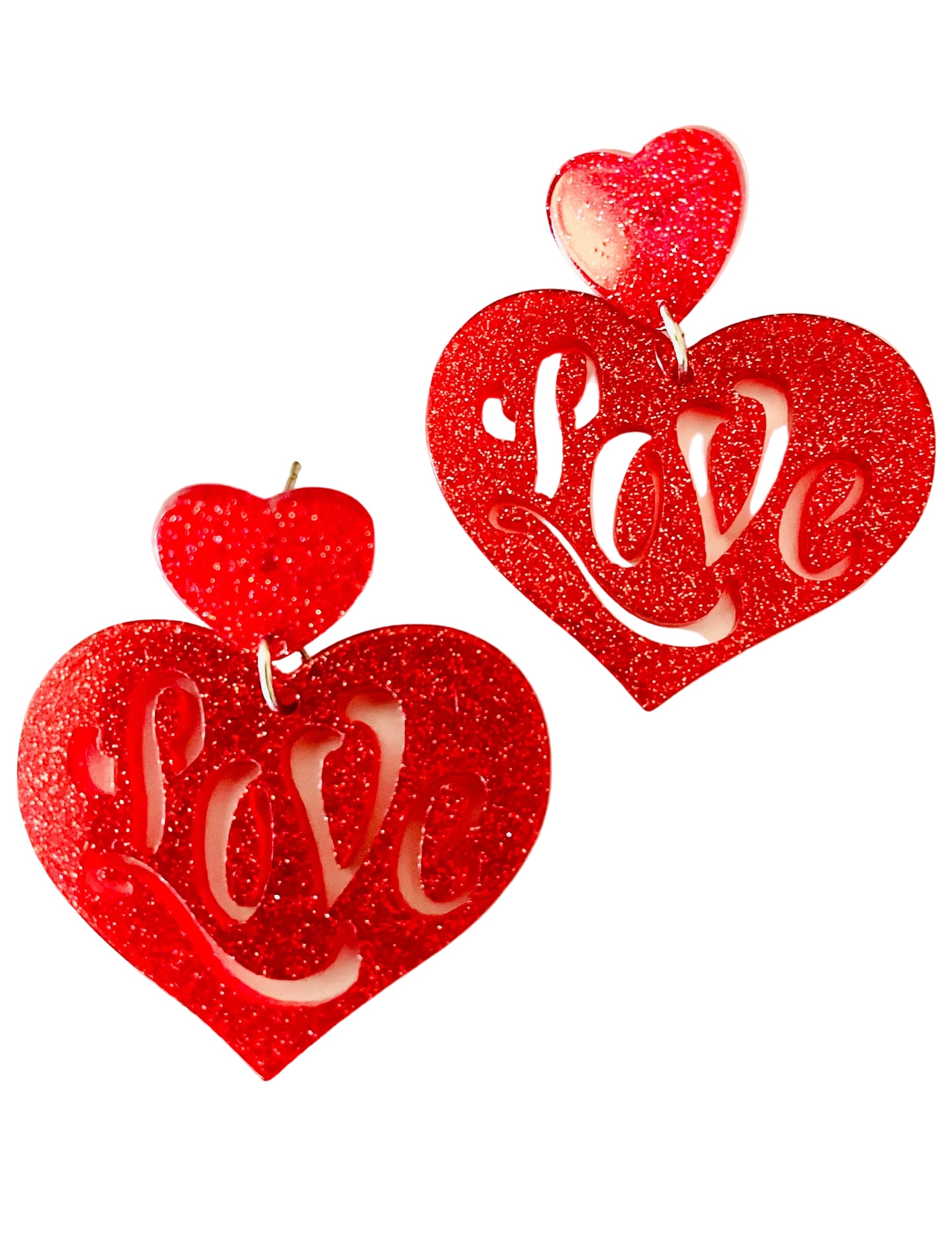 Amanda bright designs Heart shaped love earrings