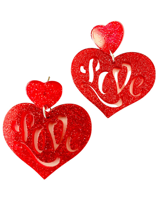 Amanda bright designs Heart shaped love earrings
