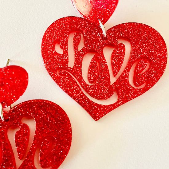 Amanda Bright Designs Heart shaped love earrings